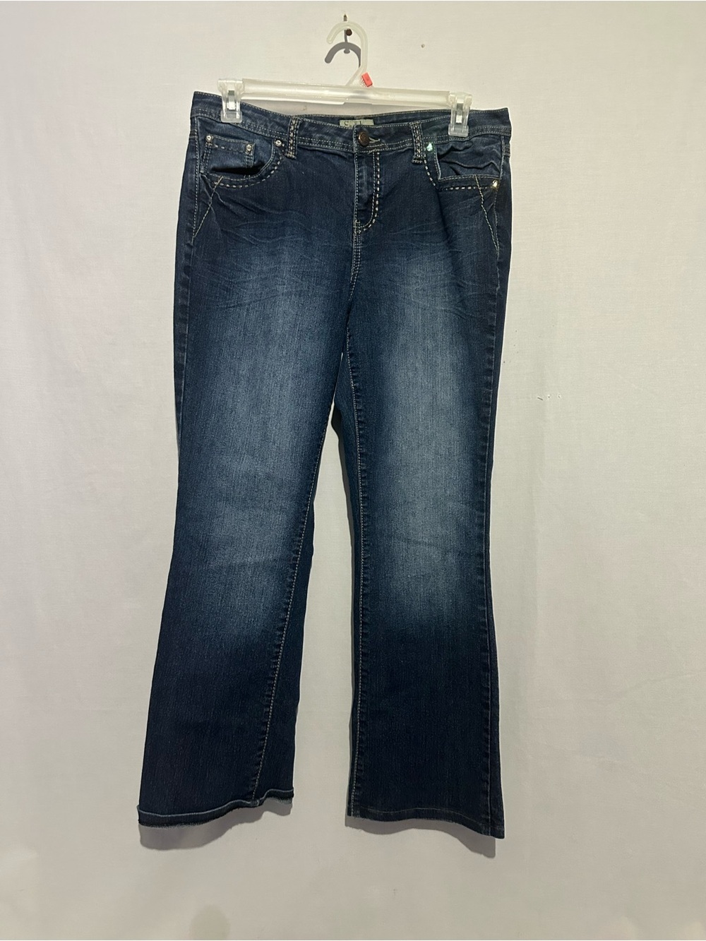Earl Jeans Dark Wash Bootcut Jeans Women's Size 14 Embellished Back Pockets